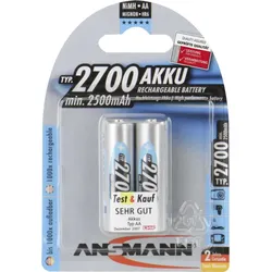 ANSMANN Energy Mignon - Batterie 2 x AA-Typ - NiMH - (wiederaufladbar) - 2700 mA...