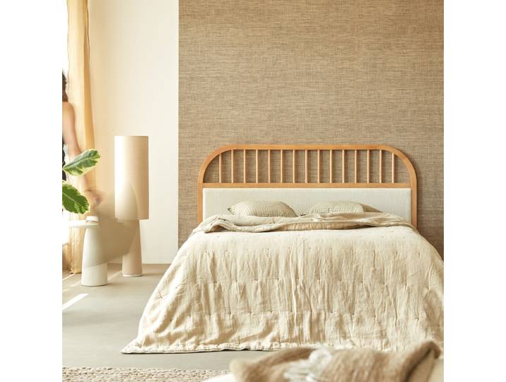 Kopfteil aus massivem Eichenholz 160 cm - Natur - Oak