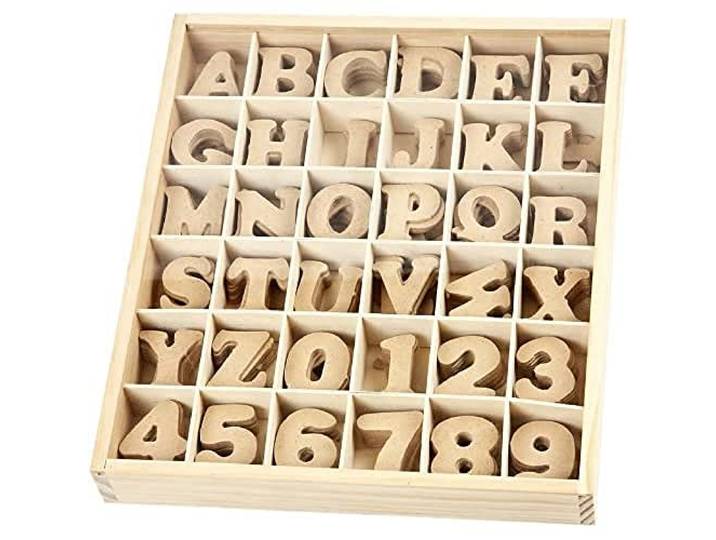 Creativ 4 cm letters en cijfers Mdf 288 gesorteerd