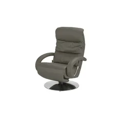 Hukla Leder-Relaxsessel grau - Leder Florian ¦ grau ¦ Maße (cm): B: 73 H: 102 T: 91.0