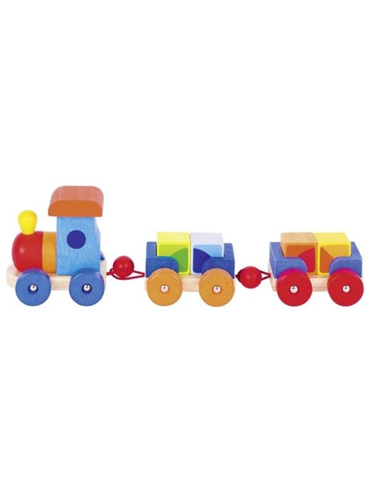 Goki - Rubber Wooden Block Train Mumbai 7 pieces.