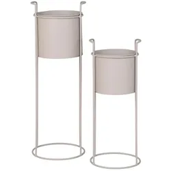 Blumenständer 2er-Set Rabo Stahl Beige Sand