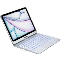 Typecase Flexbook Touch mit Tastatur (Eng. Int., Apple iPad Air 11 2024, Apple iPad Air 11 2025, Apple iPad Air 11 2026), Tablet Tastatur, Silber