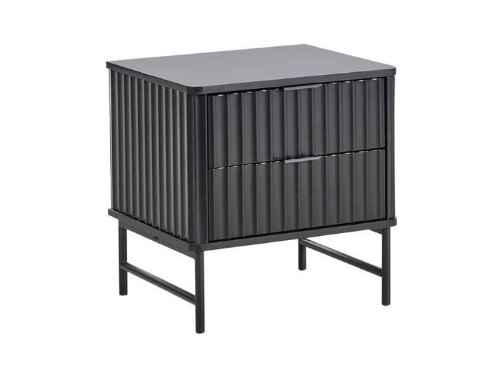 Table de nuit à 2 tiroirs noir