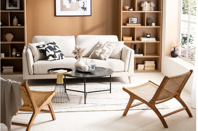 Miliboo Runder Couchtisch aus schwarzem Marmor D 90 cm BUMCELLO