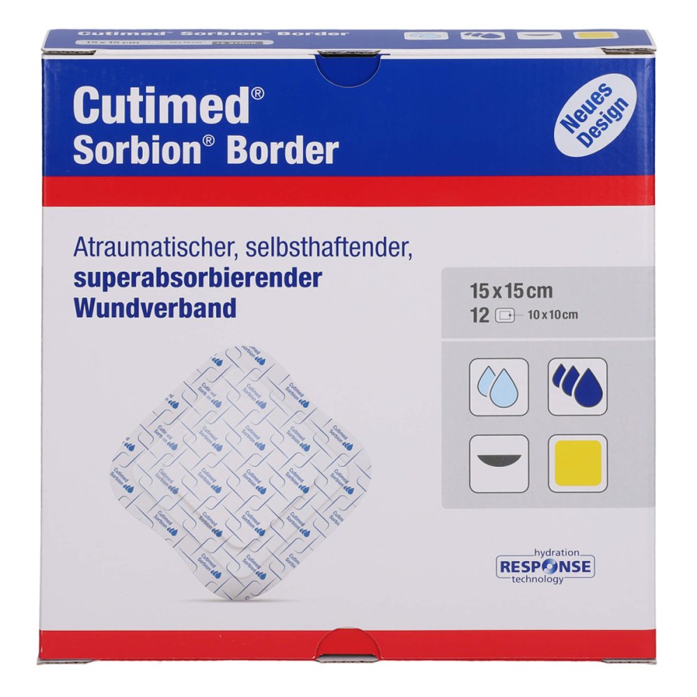 BSN medical GmbH Cutimed Sorbion Border Wundauflage 15x15 Cm Steril 16792339
