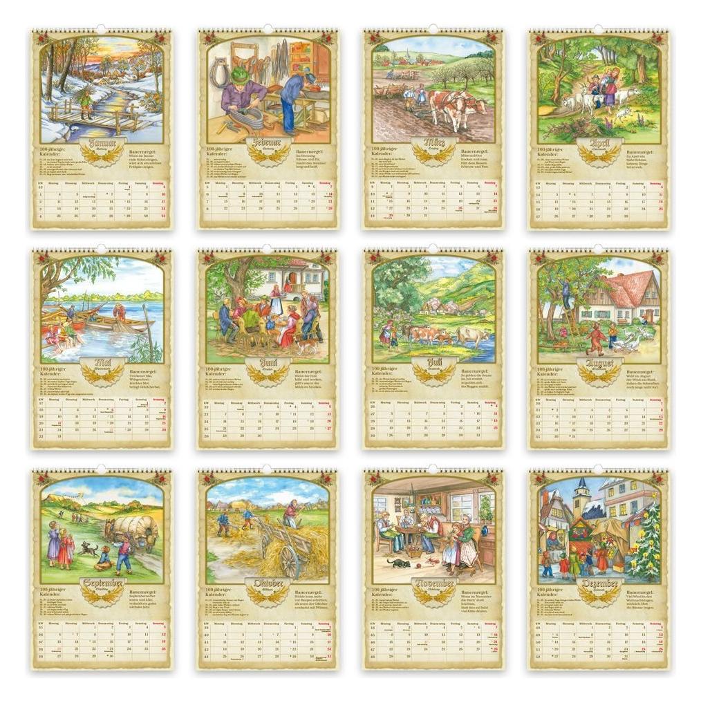 Trötsch - Grossbildkalender Bauernkalender 2027 mit Wetterprognosen Bauernregeln und Ferientermi (71220590)