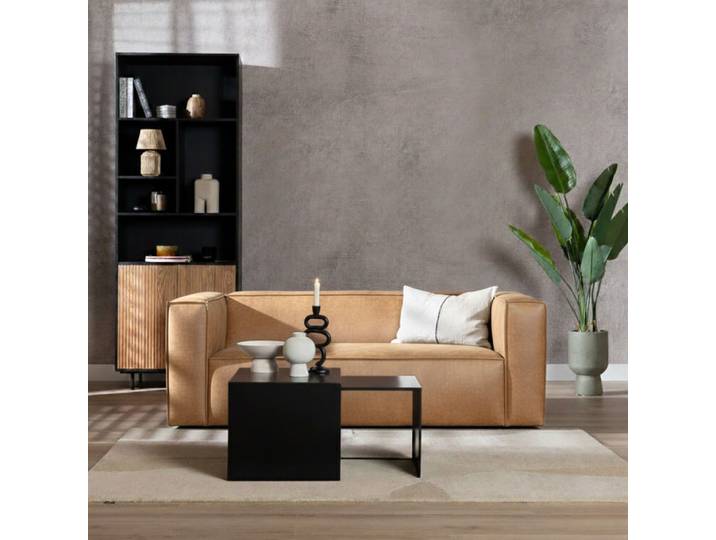 Bronx71 Ledersofa Memphis 2,5-Sitzer beige