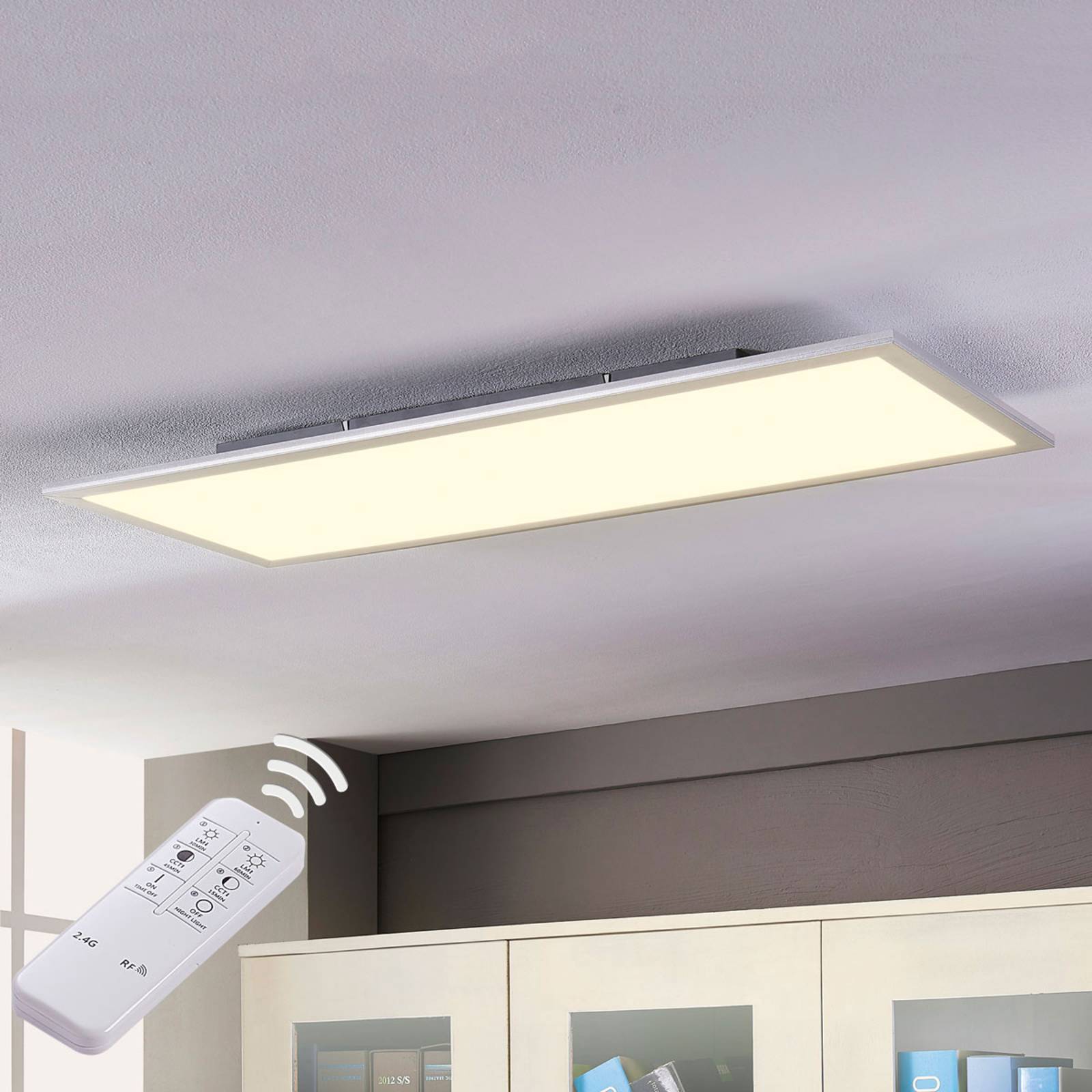 LED Panel Livel Lindby, dimmbar, alu / grau / zink, für Küche, Kunststoff, Modern, LED Panel