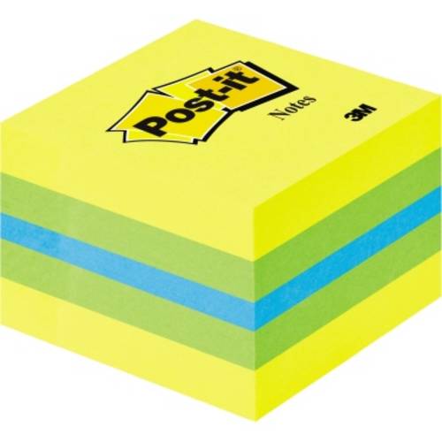 Post-it Haftnotizwürfel 2051-L 51mm x 40mm Blau, Limonengrün, Zitronengelb 400 Blatt