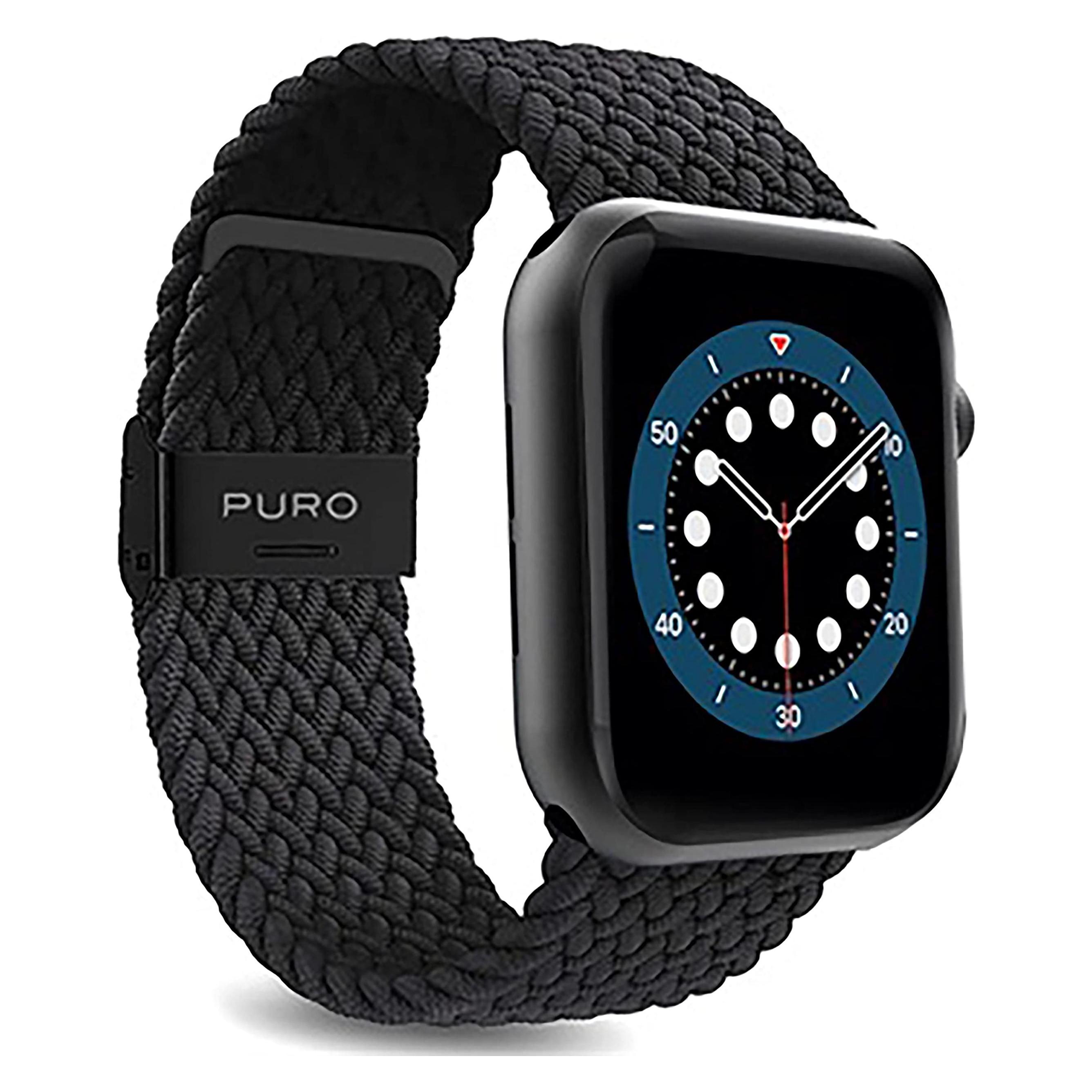 Puro Loop Nylon Band (42 mm, 44 mm, gewebtem Stretch-Nylon, Nylon, Stretch-Nylon) (AW44LOOPBLK)