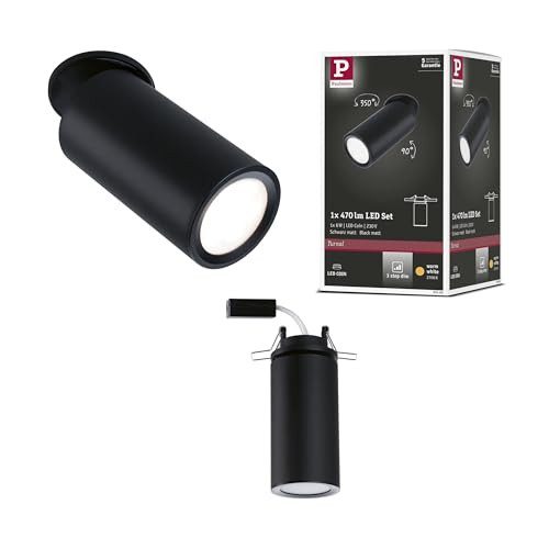 Paulmann Turnal LED inbouwspot rond zwart mat metaal 6W 470lm 2700K