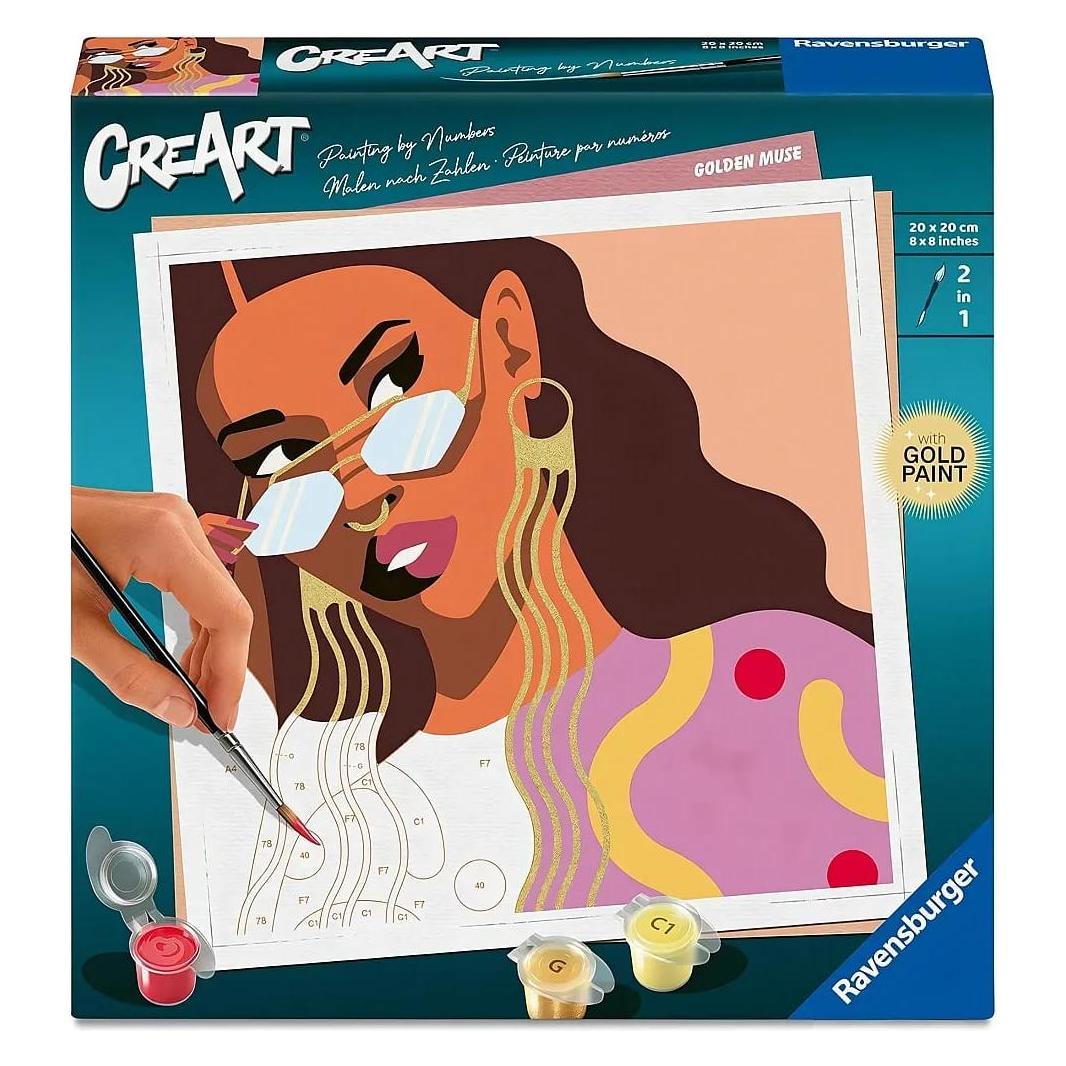 Ravensburger CreArt, Malen nach Zahlen Adults Trend - Goldene Muse (12023199)