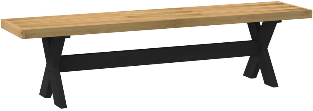 Brambly Cottage Solid Wood Bench Natural 45 cm H x 160 cm L x 41 cm D
