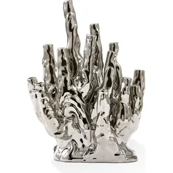 Coral Vase, silber, für 20 Blumen