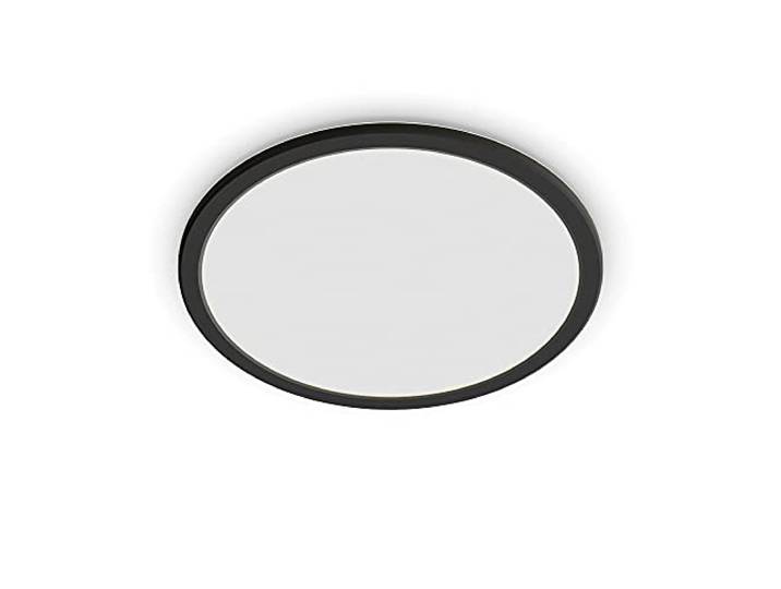 Philips Superslim Plafonnier LED Rond de Salle de Bain (15 W)\, dimmable\, 3 ambiances différentes\, Lumière Blanc Chaud\, Protection IP44\, Noir\, 25cm