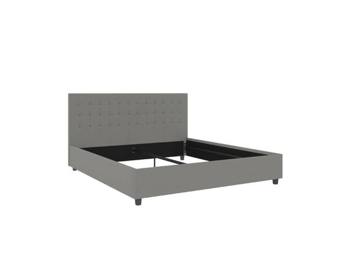 Emily-lit En Tissu Gris Clair 180x200