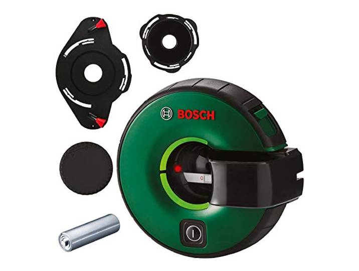 Laser lignes 2 en 1 Atino de Bosch avec mètre ruban intégré (alignement horizontal ou vertical grâce à une fixation facile sur des surfaces rugueuses ou lisses)
