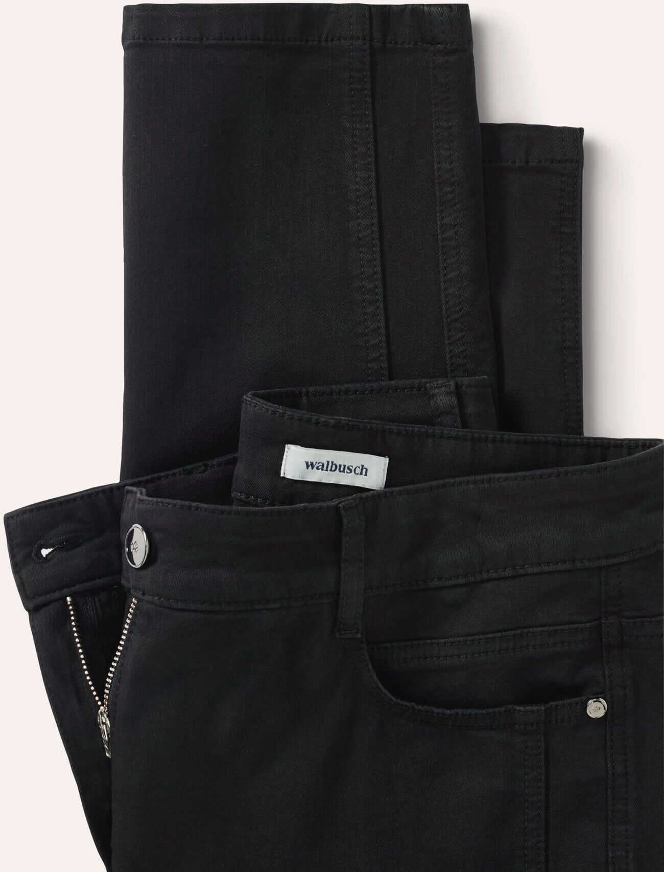 Walbusch 7/8-Baumwollhose Figurwunder FF, Feminine Fit#normale Größen#Kurzgrößen, Farbe Schwarz, 52, mit Bauchweg-Funktion vorverlegte Seitennaht Damen