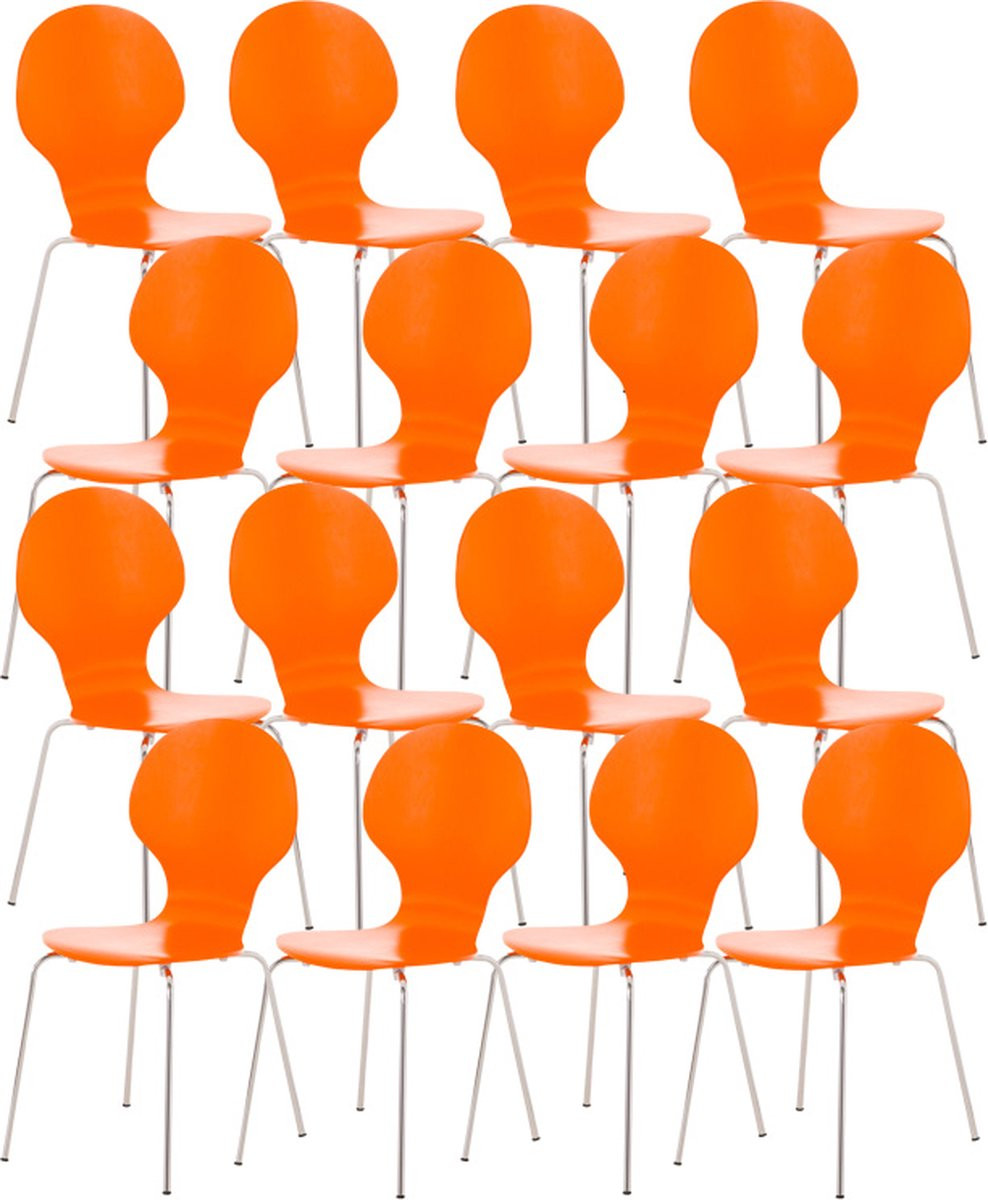 CLP Diego Set van 16 stapelbare stoelen - Oranje