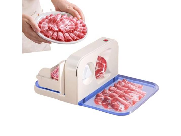 Folding Elektro Slicer Brotschneidemaschine Elektrisch Allesschneider Aufschnittmaschinen Klappbar Gezackt Universeller Kante Kontinuierlich Einstellbare Schnittstärke 0-15Mm Klingen Edelstahl Ø190 Mm