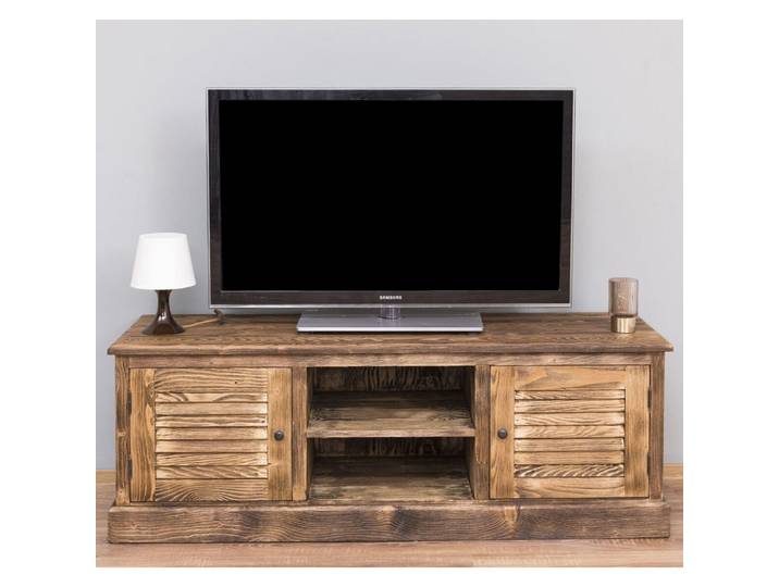 TV Lowboard rustikal braun tief gebürstet