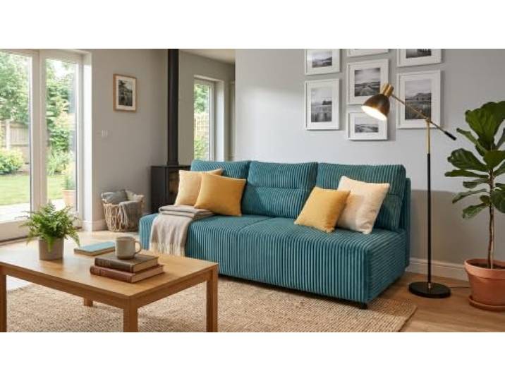 Family Meble Schlafsofa Kimo Idylla – niebieski