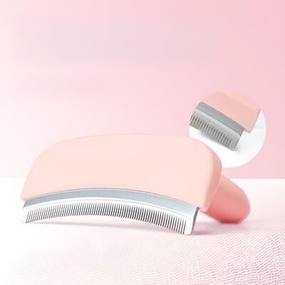 Market Central Cat Dog Grooming Kit With Shedding Brush Detangling Comb And Thinning Scissors pink