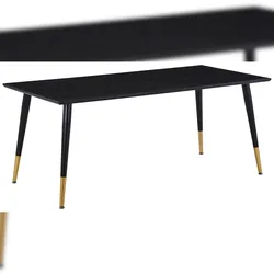 Ebuy24 Dipp Esstisch 90x180cm schwarz.