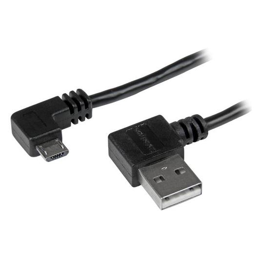 StarTech Micro USB Kabel mit rechts gewinkelten Anschlüssen - Stecker/Stecker - 1m - USB A zu Micro B Ansc... (1 m, USB 2.0) (USB2AUB2RA1M)