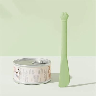 Uplifted Goods Multi Functional Long Handle Pet Food Spoon green