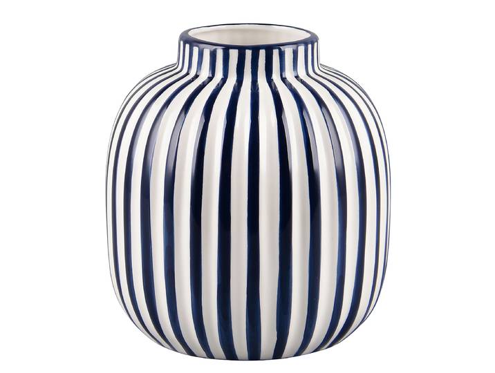 Vase Savanna bombé 19 x 21 x 19cm Bleu/Bleu