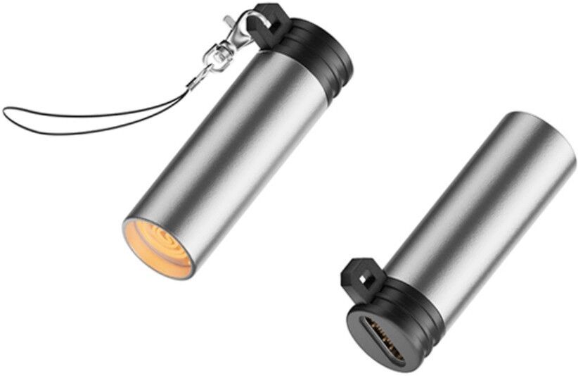 INF Type-C Mini-Blas-Zündung Feuerzeug (2er-Pack) — USB-C 6.5W 5V1.3A, Aluminiumlegierung, winddicht Silber