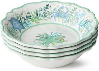 "Certified International Sea Glass Melamine 28 oz. All Purpose Bowls, Set of 4 - 8.50""L x 8.50""W x 2.00""H"