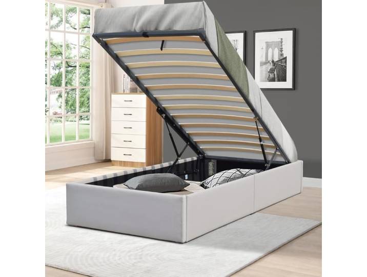 Lit Coffre - NUIT D'OR - Manon - 90x200 cm - 12 Lattes - PVC Simili - 1 Place