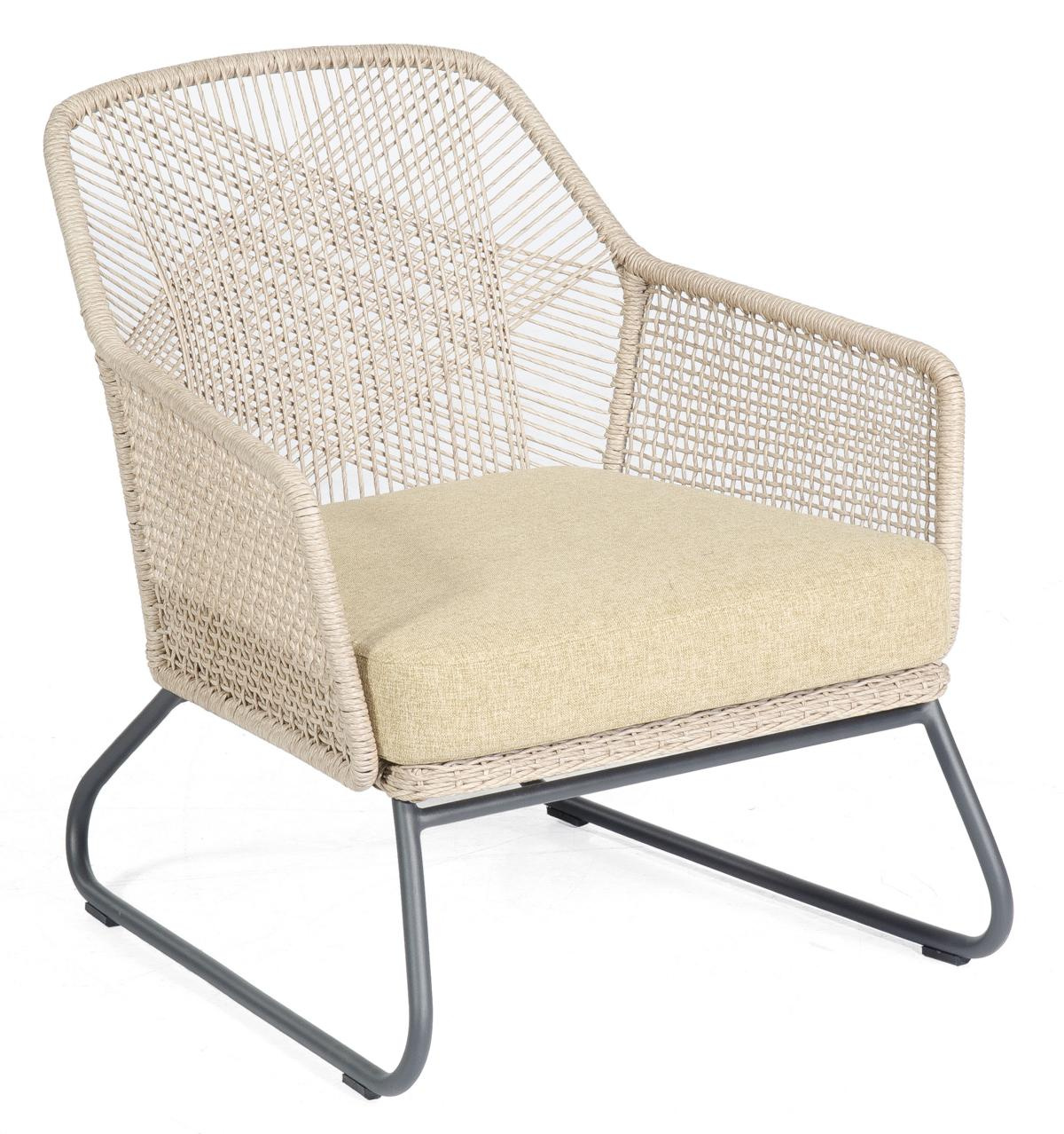 MUESING Lounge-Sessel Couture Alu/PE-Kunststoffg eflecht white-shell inkl. Kissen SonnenP 16906159