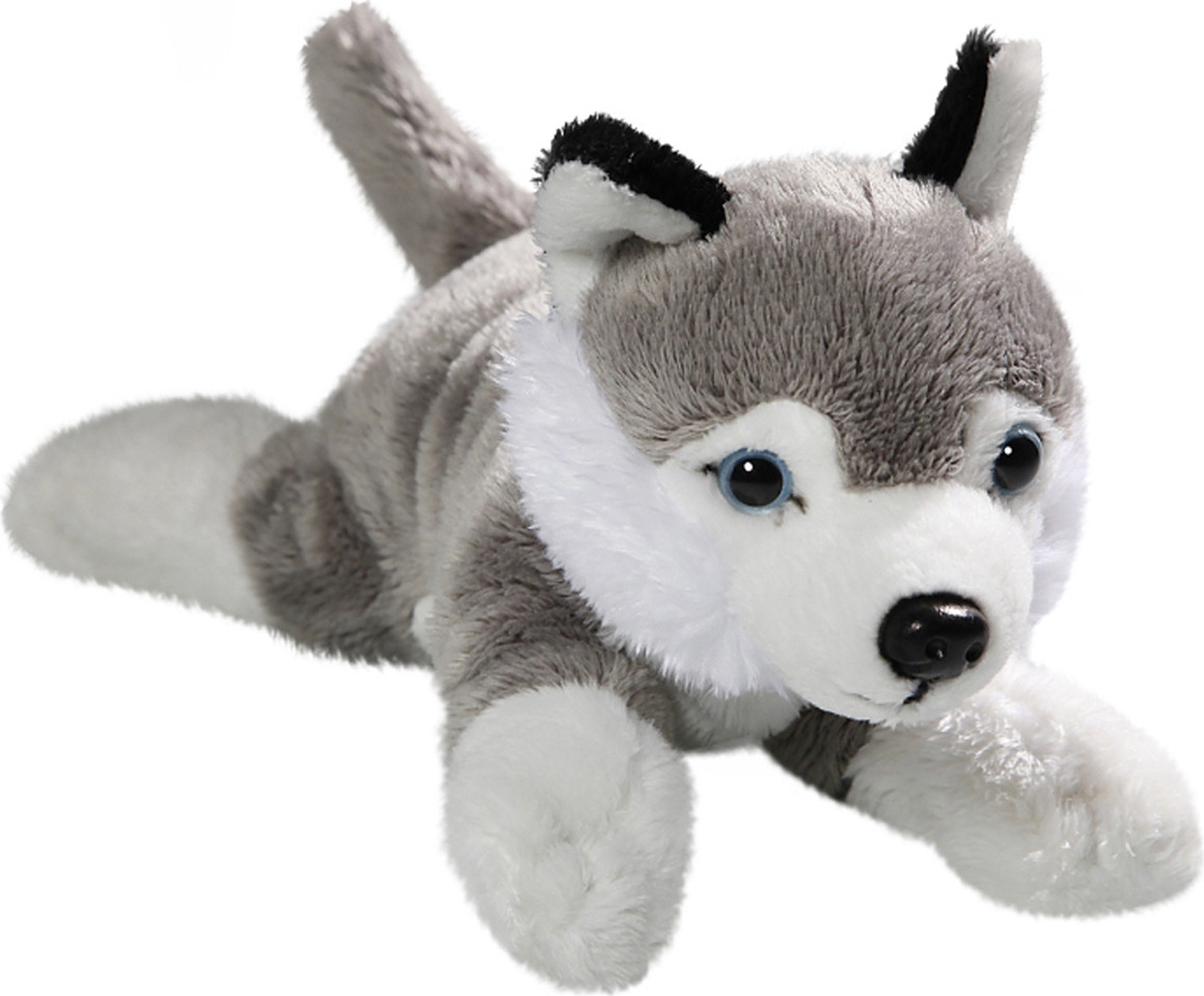 Carl Dick Husky liggende hond pluche knuffeldiertje