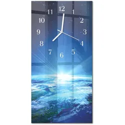 WANDUHR aus Glas 30x60 cm - Das Universum der Erde