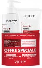 Vichy Dercos Shampooing Energy+ Stimulant 400 ml + Vichy Dercos Technique Après Shampooing Energy+ 200 ml - Lot