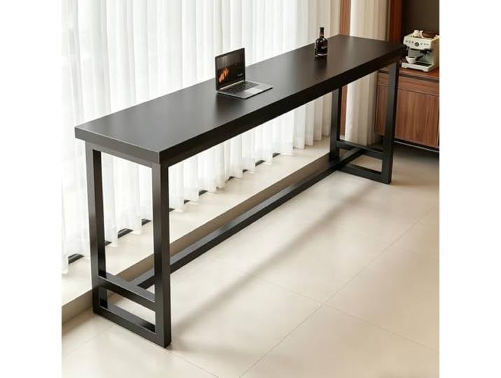 Cedario Bartisch Schmaler Stehtisch Holzplatte Metallgestell Zuhause Café Stabiles Holz & Metall, Schmales Design, Spart Platz Vielseitig für Küche, Wohnzimmer, Fenster oder Café