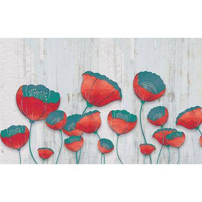 Fototapete PAPERMOON "Muster mit Blumen", bunt, B:2,5m L:1,86m, Vlies, Tapeten