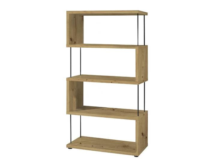 Étagère Ault IV Panneau aggloméré plaxé Tiges : métal verni Marron/Imitation chêne noueux 66cm