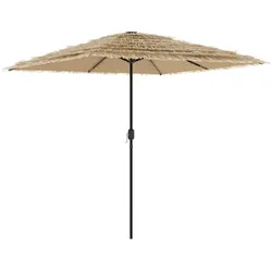 Helloshop26 - Quadratischer Gartenschirm mit LED-Beleuchtung Polyester 248 x 248 x 248 cm UV- und Regenschutz modernes Design braun 02_0056412