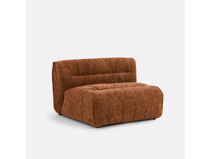 LA REDOUTE Élément chauffeuse pour canapé modulable, en chenille flammée, SWEETY 1 Place Marron Caramel
