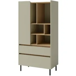 BÜCHERREGAL Lico mit 2 Schubalden und 1 Tür, Eukalyptus