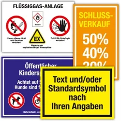 Dreifke® Aufkleber, Hinweisschild m. Text,Symbol und/oder Logo nach Angabe,Magnetfolie,bis 250x150mm