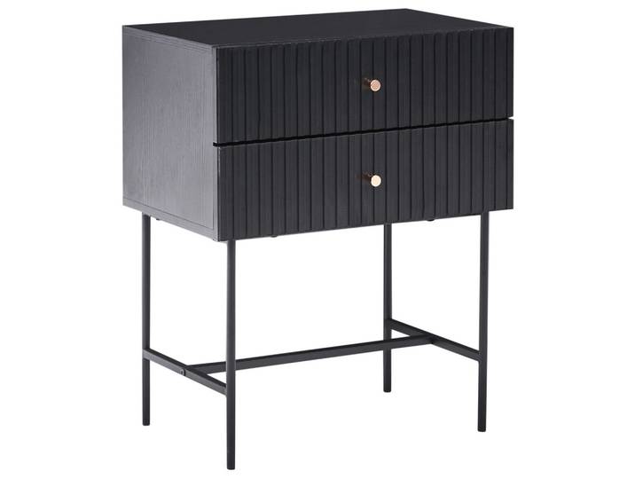 NACHTTISCH mit 2 Schubladen Schwarz/Gold Coventry
