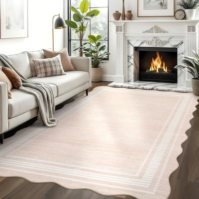 Garvee Scalloped Modern Bordered Area Rug