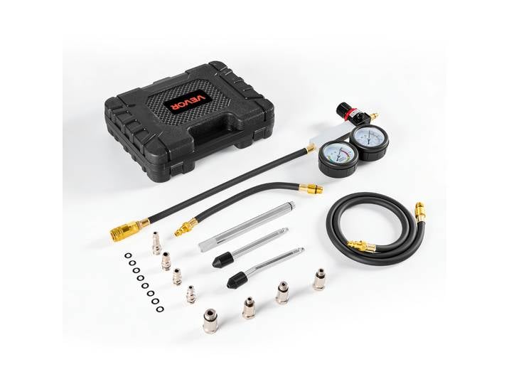 Vevor Testeur De Compression Pour Moteurs\, Kit Compressiometre Plage 0-6\,9 Bars\, Pour Controle De Pression Et Test De Taux De Fuite Auto Moto\, Kit De Test Deetancheite De Cylindre Avec Coffret