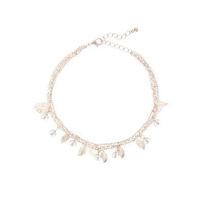 Fußkette mit Anhänger LASCANA, Damen, Gr. Metall, rosa (roségoldfarben), glänzend, Fußketten, mit Anhängern, Fußkettchen-Armband, Fußkettchen mit Anhänger